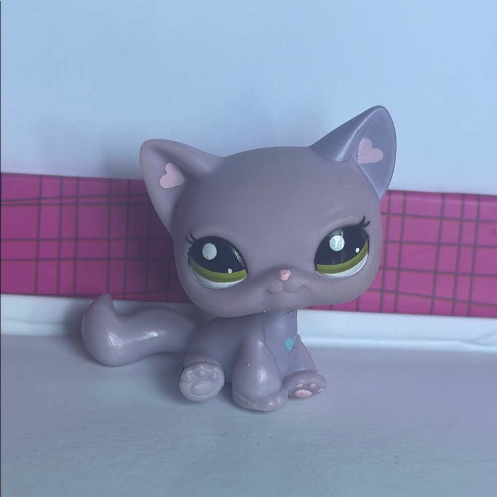 LPS 1994 Purple Heart sitting cat AUTHENTIC